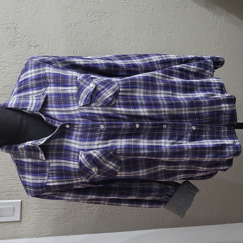 Hippie Laundry Double Lined w/ Contrasting Plaid Western Long Sleeve Snap Front